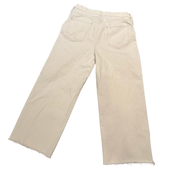 Frame Denim Le Jane Wide Leg Crop Off-White Jeans - Picture 2 of 4